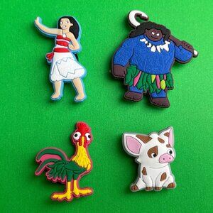 Moana Disney Crocs Shoe Charms Set of 4 jibbitz Charms - Maui Hei Hei Pua Crocs